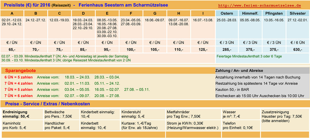 Preisliste 2016